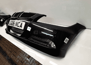 Zderzak przód przedni do bmw E90 E91 seria 3 schwarz ii 2 czarny halogeny 3