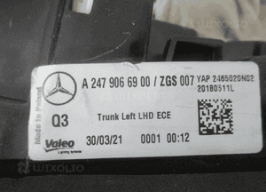 LAMPA TYLNA TYŁ LEWA W KLAPE MERCEDES B-KLASA W247 LED A2479066900 2018-> 13