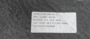 Podłoga wykładzina bagażnika dywan Ford Mondeo MK3 Kombi BM51-N13065-AD3JA6 6