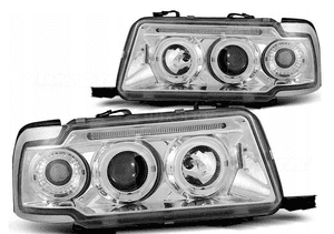 Lampy reflektory do audi 80 B4 od 1991 do 1996 roku ringi led chrom 2