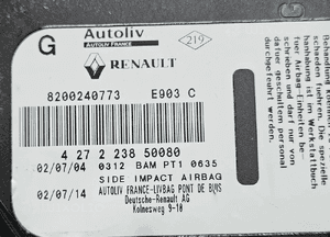 Renault Espace IV 4  airbag poduszka lewa  w fotel 2