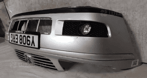 Zderzak przód przedni vw volkswagen polo 6N2 lift fl LA7W srebrny halogeny 4