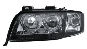Reflektory AUDI A6 C5 1997-2001 DEPO, Ringi  - Doskonała jakość i bonus H7 3