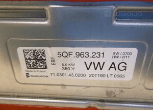 Vw gte audi e-tron wymiennik ciepła ogrzewania 5QF963231 nowy 6