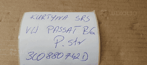 Kurtyna Airbag poduszka prawa VW Passat B6 3C0880742D 7