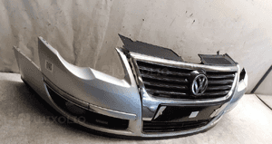 Zderzak przód przedni vw volkswagen passat B6 LA7W srebrny halogeny 4