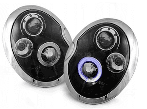 Lampy MINI COOPER 01-06 R R50 R53 Ringi LED BLACK 2