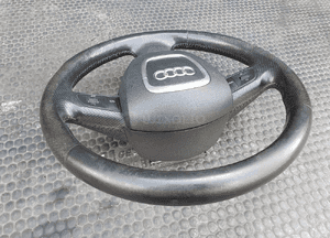 Kierownica Trzy 3 Ramienna Czarna Pikowana Skóra Air Bag Poduszka Wtyczka AUDI A4 B6 B7 11