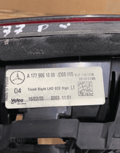 MERCEDES A 177 lampa  tył prawa mała w klapę  Europa led 3