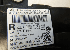 Vw tiguan lampa prawy pprzód 8 pin 4L0971030G 16