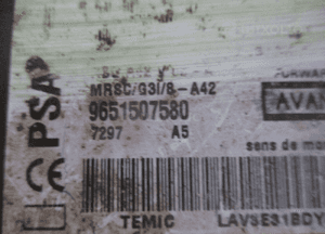 MODUŁ AIR BAG CITROEN C2 C3 PLURIEL 9651507580 2