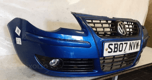 Zderzk przód przedni vw volkswagen polo 9N3 lift fl LA5M niebieski błekitny halogeny 3