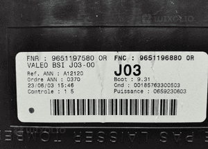 Citroen C5 I II moduł sterownik BSI-J03 9651196880  H04 9661940380 H05 9663510580 3