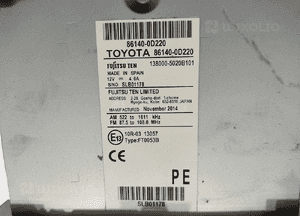 Fabryczne radio nawigacja toyota yaris iii 86140-0D220 2011-2014 8