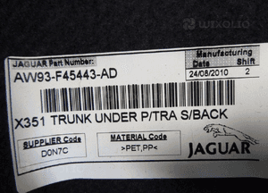 Jaguar xj X351 boczek wykładzina płyta bagażnika 8