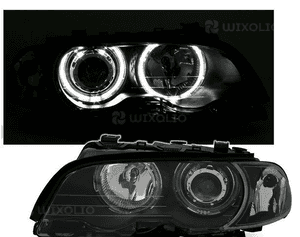 Lampy reflektory do bmw E46 coupe cabrio od 1999 do 2003 białe ringi led 3