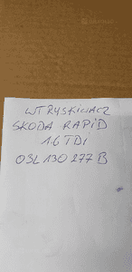 Wtrysk wtryskiwacz paliwa Skoda Rapid 1.6 TDI 03L130277B 18
