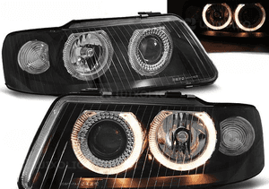Lampy Reflektory DO AUDI A3 OD 2000 DO 2003 Roku RINGI BLACK 1