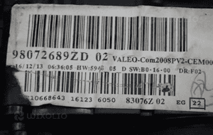 Peugeot 308 ii T9 - 987568180, 0263004465, 9677848780, 9808294680, 9678381877, 98072689ZD, 1303145XZD, 96782700, 9801108980, 98088086XU, 96777660ZD, 9808284180 8