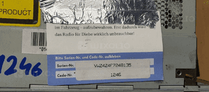 Radio radioodtwarzacz NAVI nawigacja KOD VW Touareg 7H0035191B 8
