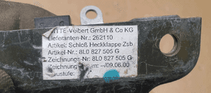 Zamek klapy bagażnika Audi A3 8L 8L0827505G 6
