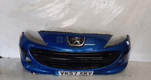 Zderzak przód przedni do peugeot 207 halogeny kmf niebieski błękitny 1