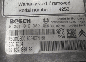 STEROWNIK SILNIKA JUMPY EXPERT 1.6 HDI 0281012982 5