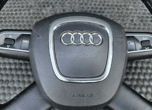 Kierownica Czarna Skóra Multifunkcja Air Bag Poduszka Wtyczka AUDI A4 B8 A5 A6 9