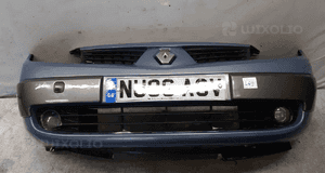 Zderzak przód przedni renault scenic 2 ii niebieski błękitny halogeny 1