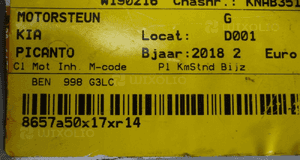 Łapa poduszka silnika Kia Picanto III 1,0i 18r 5