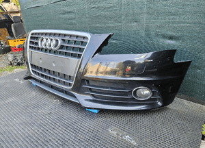 Zderzak Przód Przedni S-Line Czarny LY9B Atrapa Gril Kratki Halogeny Audi A4 B8 Sedan Kombi 09r 6
