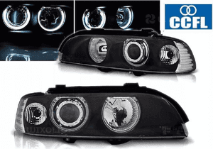 Lampy reflektory do bmw E39 od 1995 do 2000 roku białe ringi ccfl H7 gratis 1