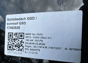 Szyberdach bmw 3 G20 G80 4 G26 2 G42 3