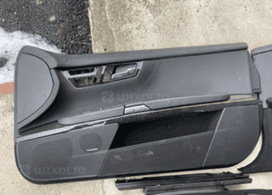 mercedes cl 216 boczek tapicerka drzwi dekor panel  czarna skora harman 1