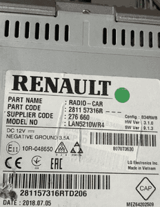 Ekran wyswietlacz renault clio iv 4 281154500R org 5