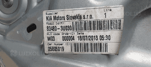 Mechanizm podnośnik szyby prawy tył Kia Sportage III 83480-3U030 6