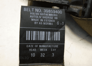 VOLVO XC70 PAS NAPINACZ TYŁ PRAWY TYLNY 9