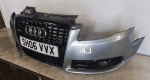 ^ ZDERZAK PRZÓD PRZEDNI AUDI A4 B7 S LINE S4 SZARY GRAFITOWY HALOGENY 3