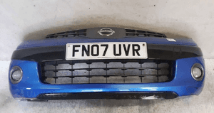 ! ZDERZAK PRZÓD PRZEDNI DO NISSAN NOTE + HALOGENY + GRILL  KOD KOLOR BV4G NIEBIESKI 1
