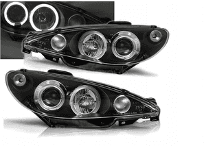 LAMPY REFLEKTORY Do PEUGEOT 206  Od Roku 2002- RINGI SOCZEWKI 1