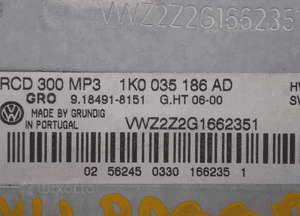 Radio vw passat golf caddy 1K0035186AD 4