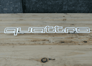 Logo Napis Emblemat QUATTRO 100% Stal Nierdzewna AUDI Gril Atrapa 2