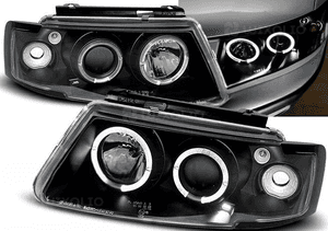 Lampy reflektory do vw passat B5 od 1996 do 2000 roku ringi led soczewki 1
