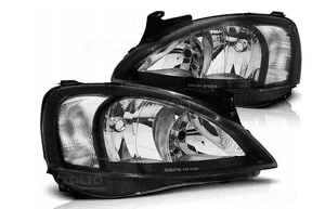 Lampy Reflektory OPEL CORSA C 00-06 BLACK DEPO
