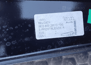 Nakladka Oslona Listwa Maskownica Slupka Srodkowego AUDI A4 B6 B7 13