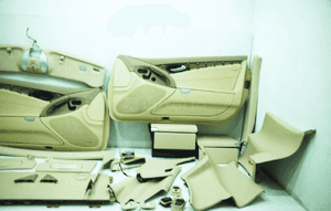 Tapicerka lewa prawa podsufitka schowek kolor beige 205A mercedes sl R230 3