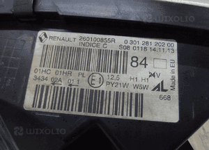 RENAULT CAPTUR LAMPA PRZEDNIA prawa 260100855R LLU SOCZEWKA 7