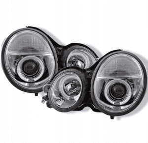 Nowe LAMPY Reflektory Do MERCEDES E KLASA W210 Od 1999 Do 2002 RINGI LED 3