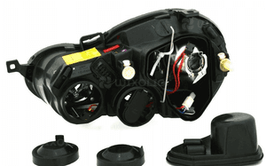 LAMPY Reflektory Do Twojego VW POLO 9N 2001-2005 RINGI BLACK DEPO Soczewki 6