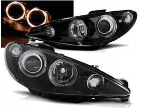 Lampy Reflektory PEUGEOT 206 OD 2002- H7/H7 RINGI 2